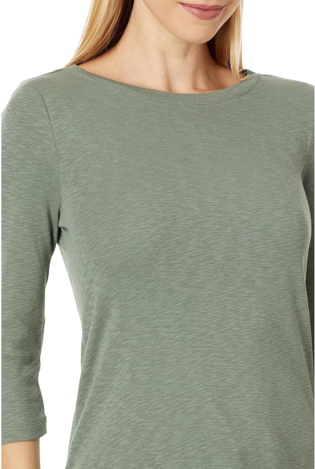 imageNICZOE Womens 34 Sleeve Boat TeeOlive Khaki