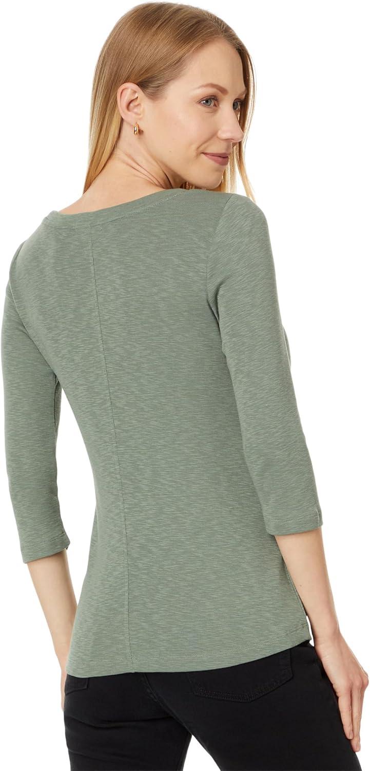 imageNICZOE Womens 34 Sleeve Boat TeeOlive Khaki