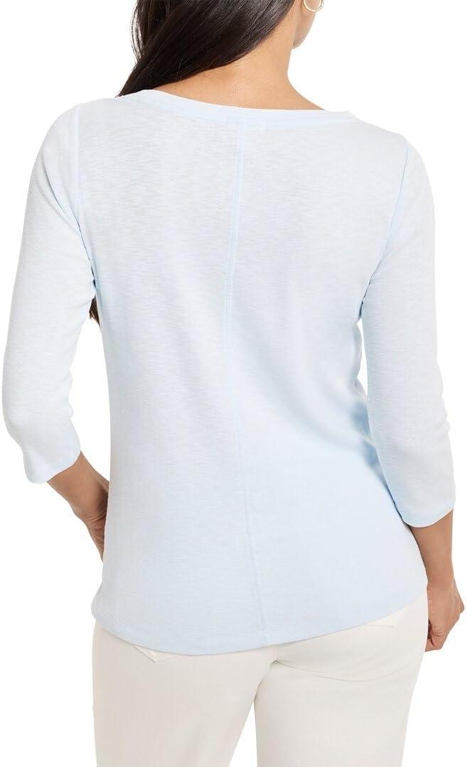 imageNICZOE Womens 34 Sleeve Boat TeePale Sky