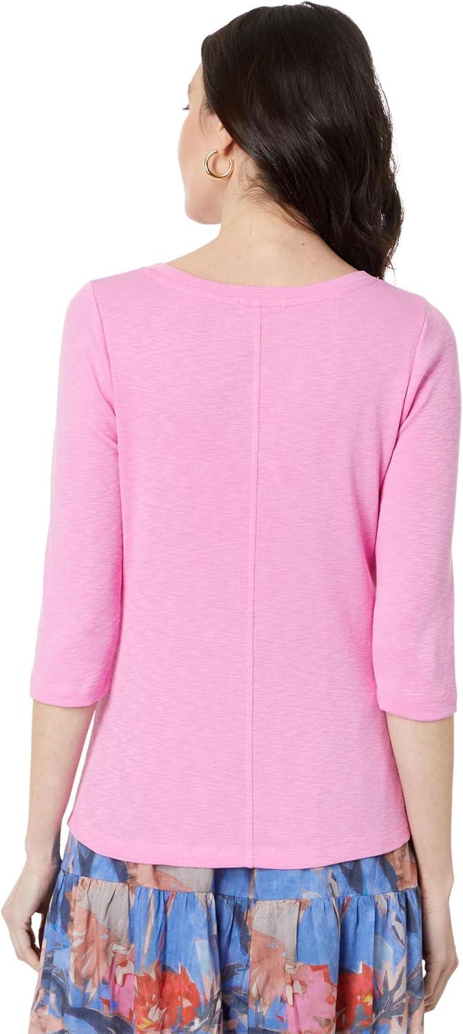 imageNICZOE Womens 34 Sleeve Boat TeePink Lotus