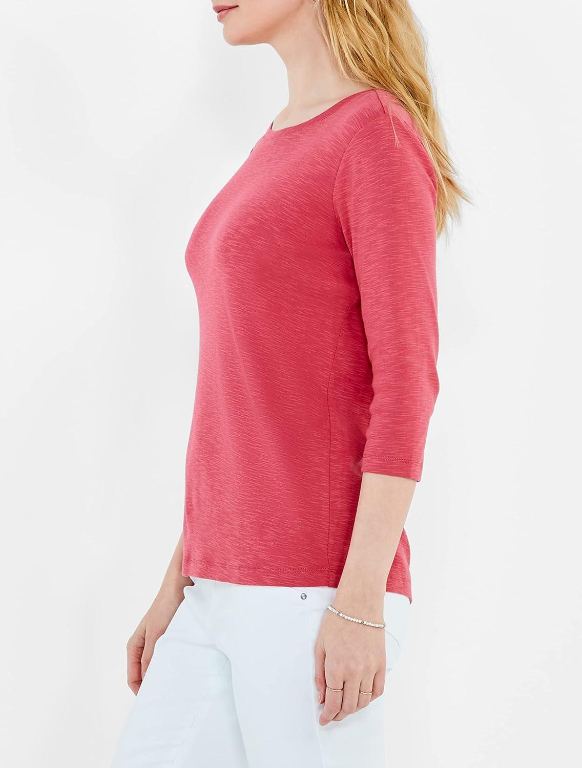 imageNICZOE Womens 34 Sleeve Boat TeeRed Clay