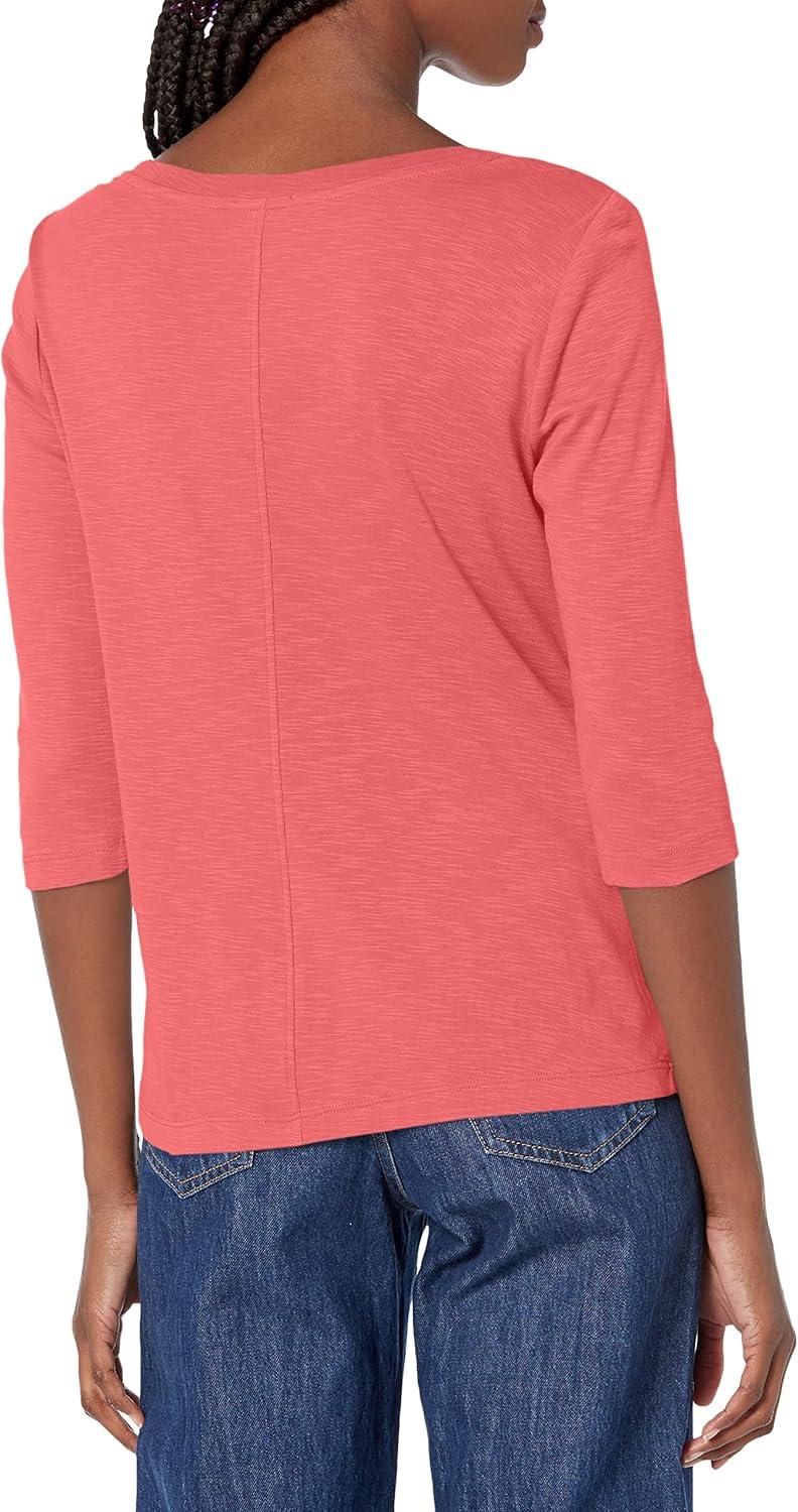 imageNICZOE Womens 34 Sleeve Boat TeeRed Clay