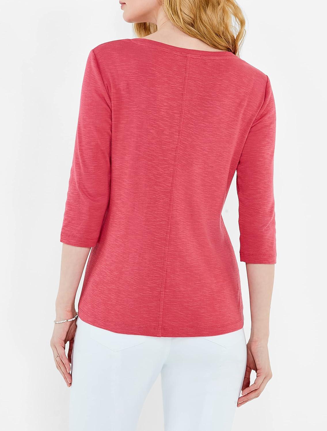 imageNICZOE Womens 34 Sleeve Boat TeeRed Clay