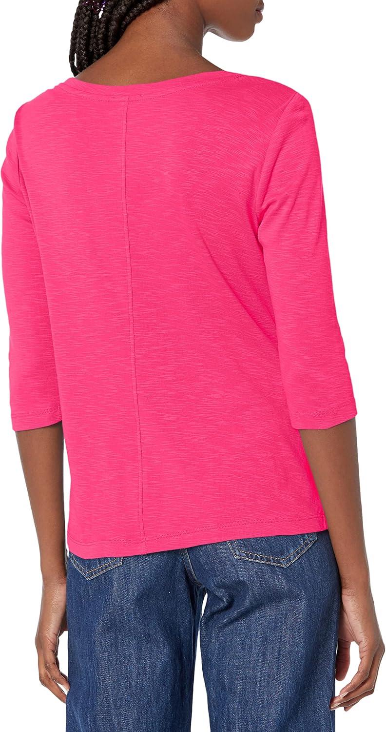 imageNICZOE Womens 34 Sleeve Boat TeeRose Quartz