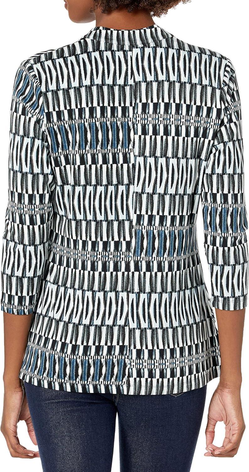 imageNICZOE Womens Batik Stripe TopBlue Multi