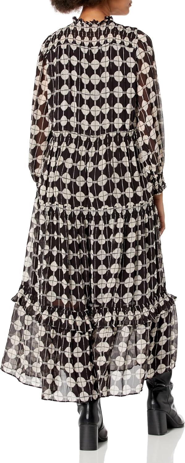imageNICZOE Womens Chiffon Dot DressBlack Multi