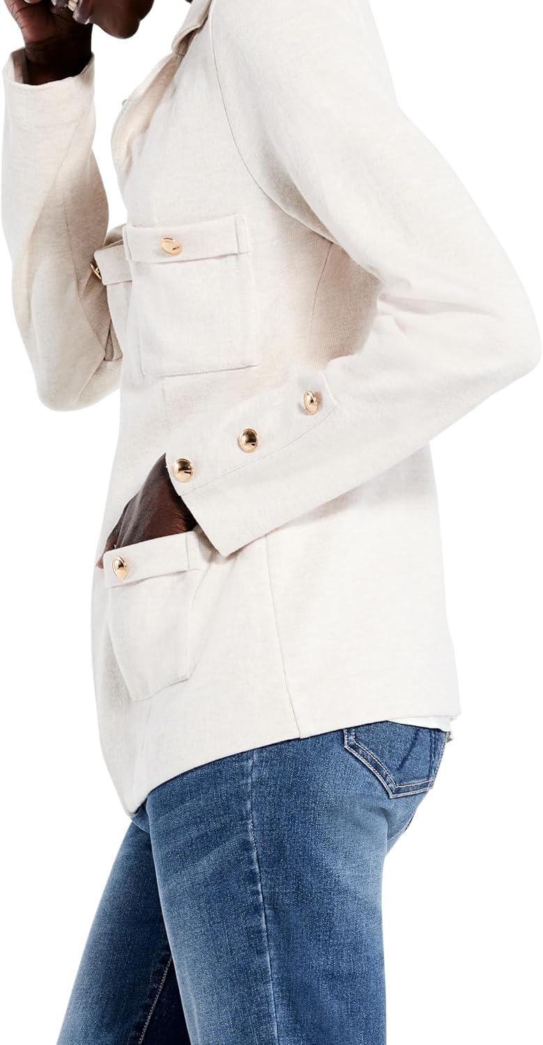 imageNICZOE Womens City Charm Knit BlazerSandshell