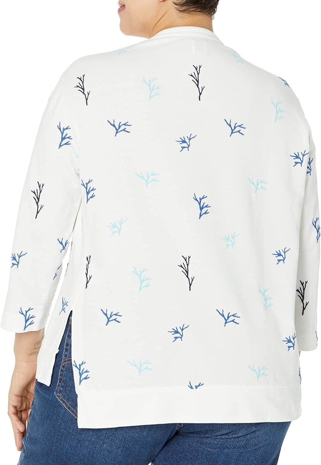 imageNICZOE Womens Coral Reef Terry TopWhite Multi
