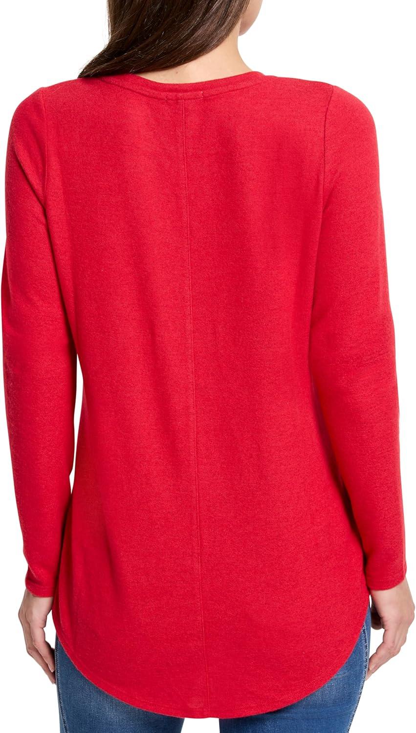 imageNICZOE Womens Cozy Long Sleeve Shirttail TeeAmaryllis