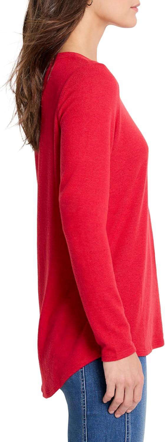 imageNICZOE Womens Cozy Long Sleeve Shirttail TeeAmaryllis