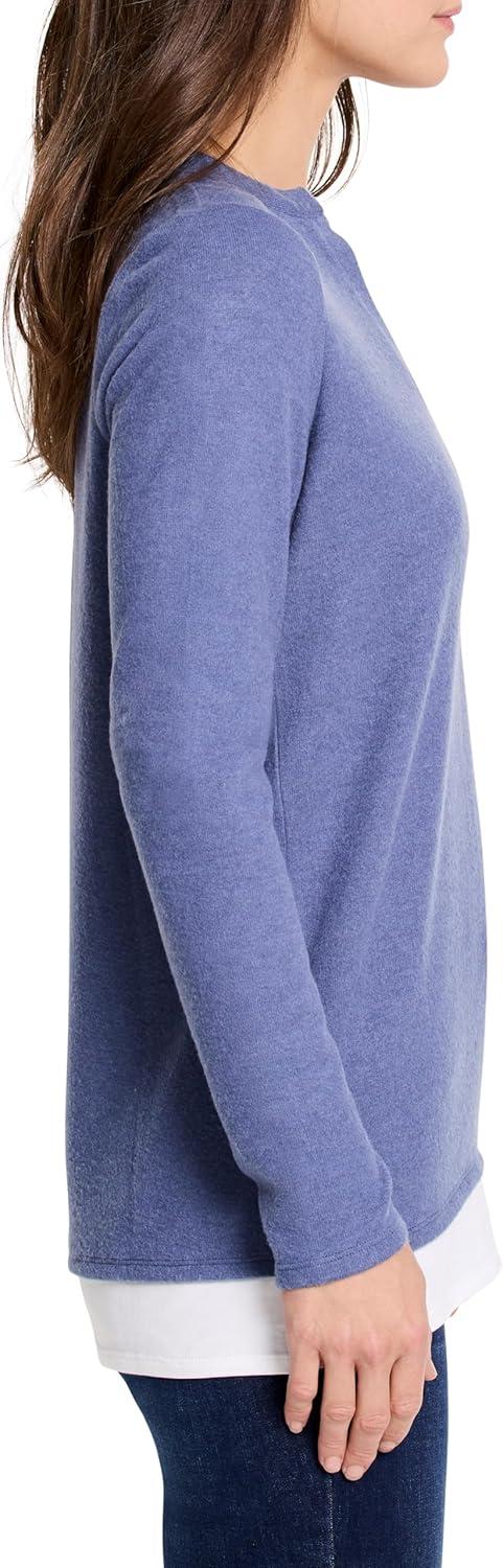 imageNICZOE Womens Cozy Mix Media Layer TopCornflower