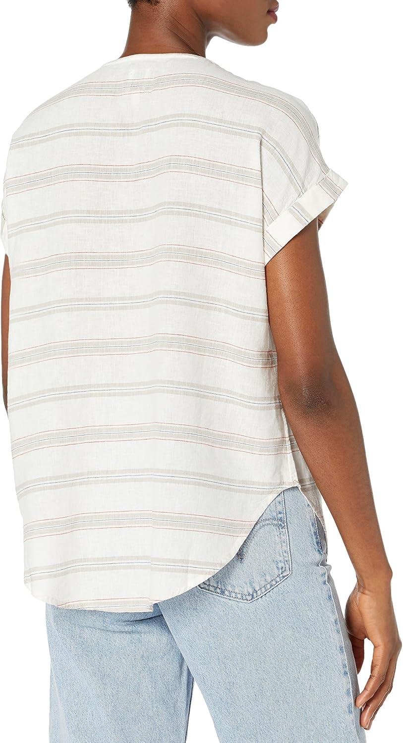 imageNICZOE Womens Embroidered Stripe TopNeutral Multi