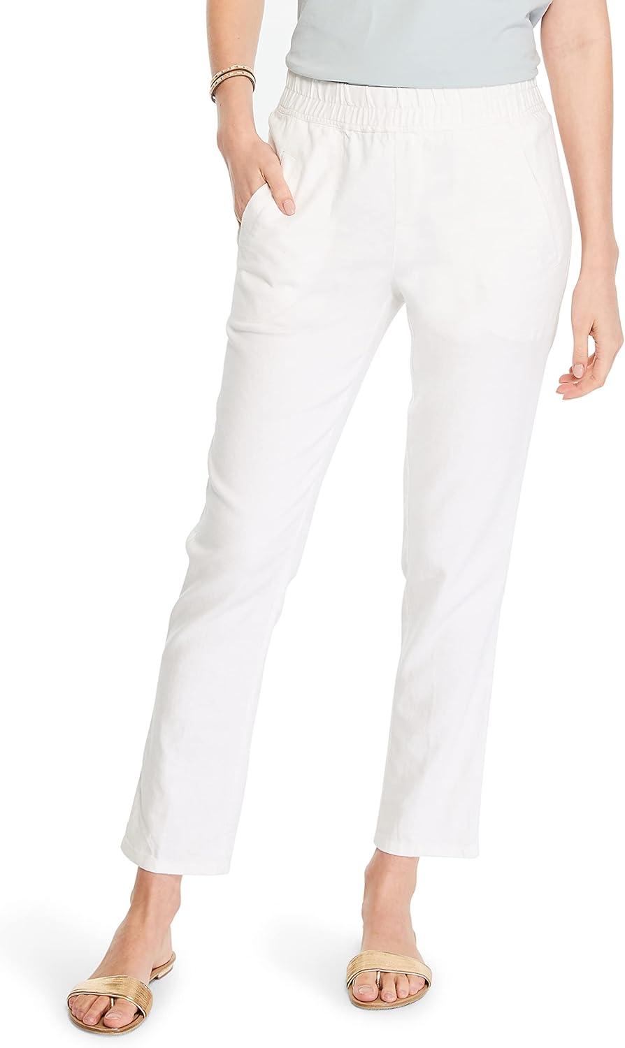 imageNICZOE Womens Linen Stretch All Around PantPaper White