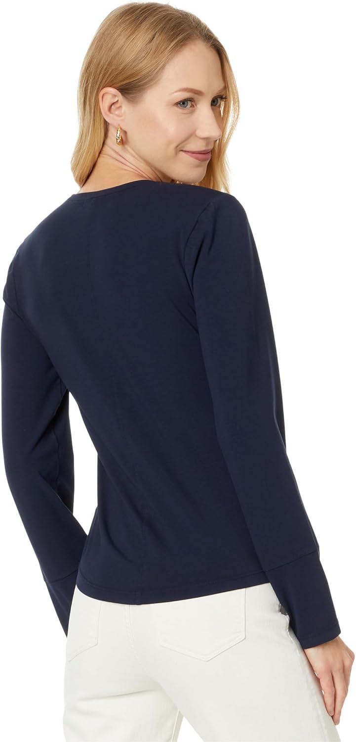 imageNICZOE Womens Long Sleeve Scoop Neck TeeDark Indigo