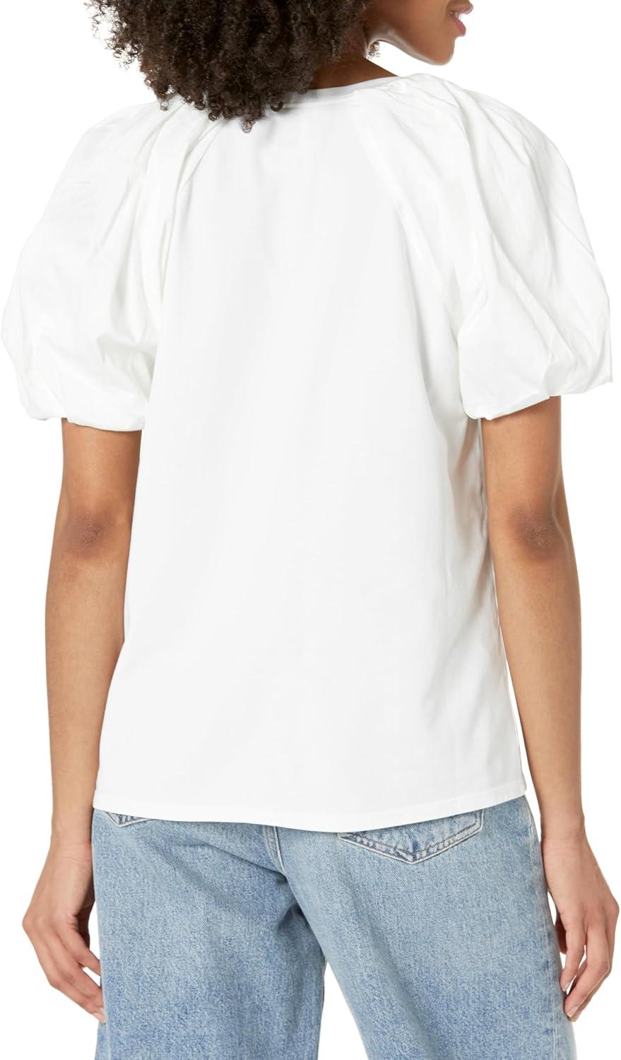 imageNICZOE Womens Mixed Media Statement TeePaper White