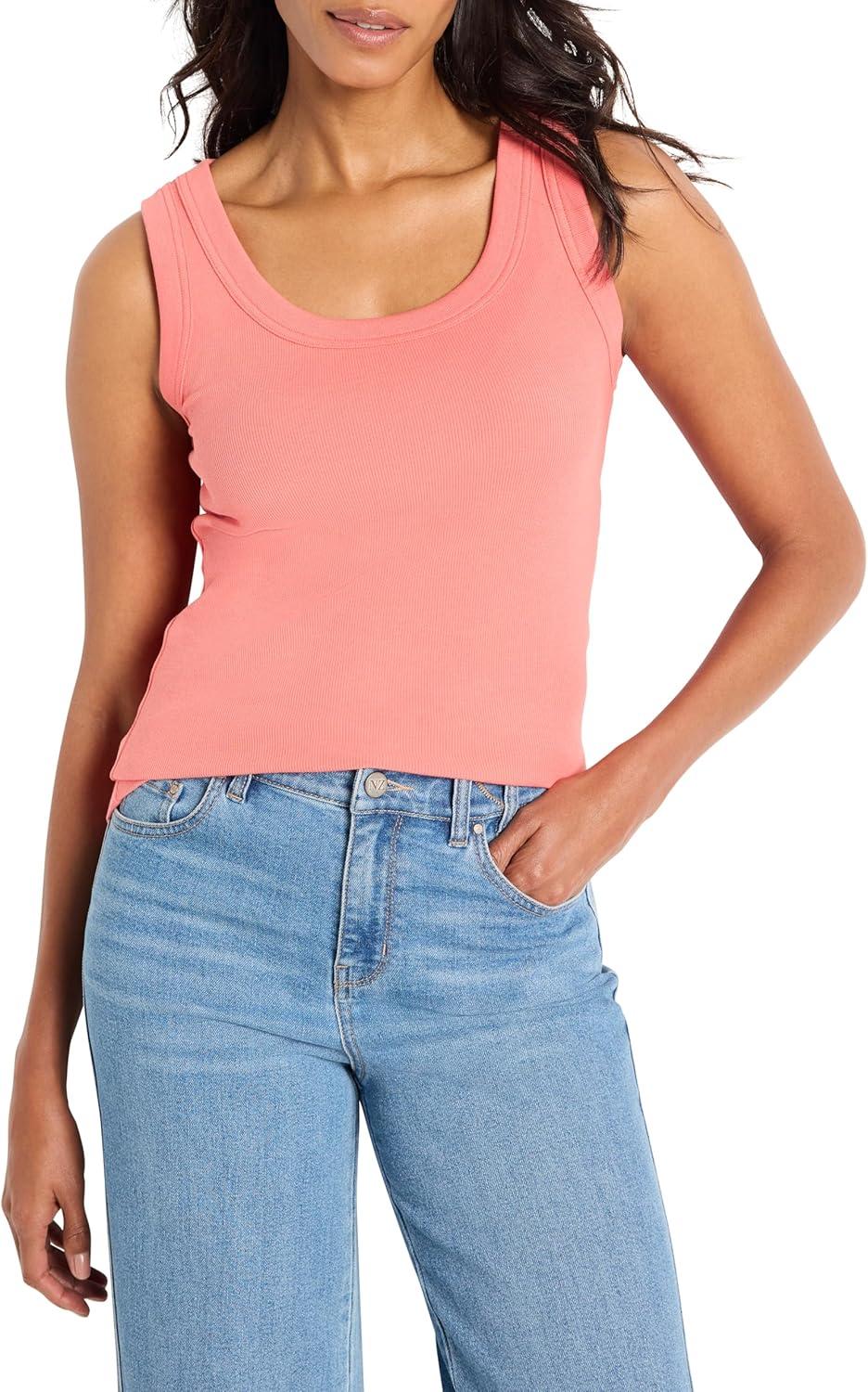 imageNICZOE Womens Perfect Knit Rib Scoop TankGuava