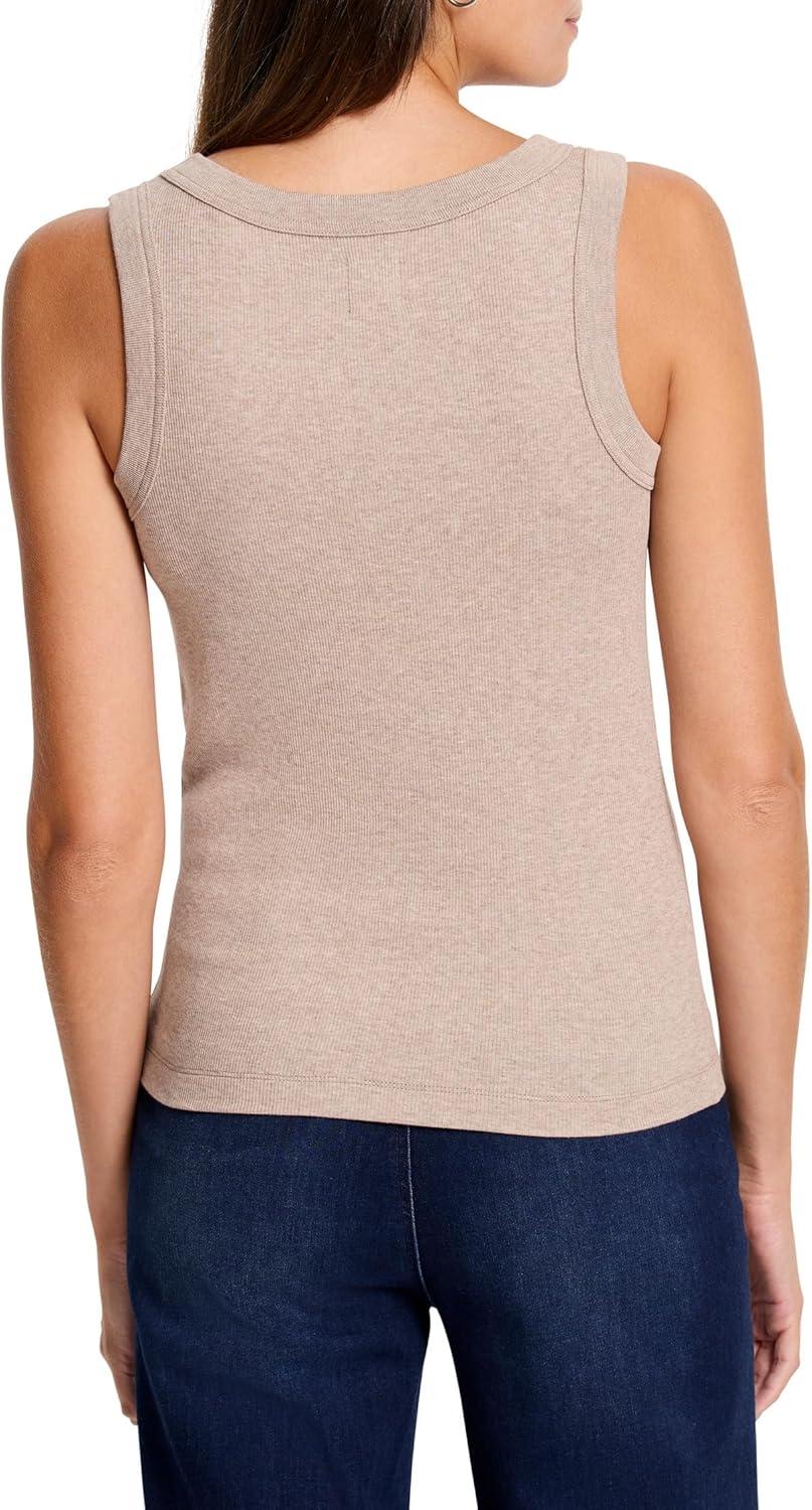 imageNICZOE Womens Perfect Knit Rib Scoop TankMalt Heather