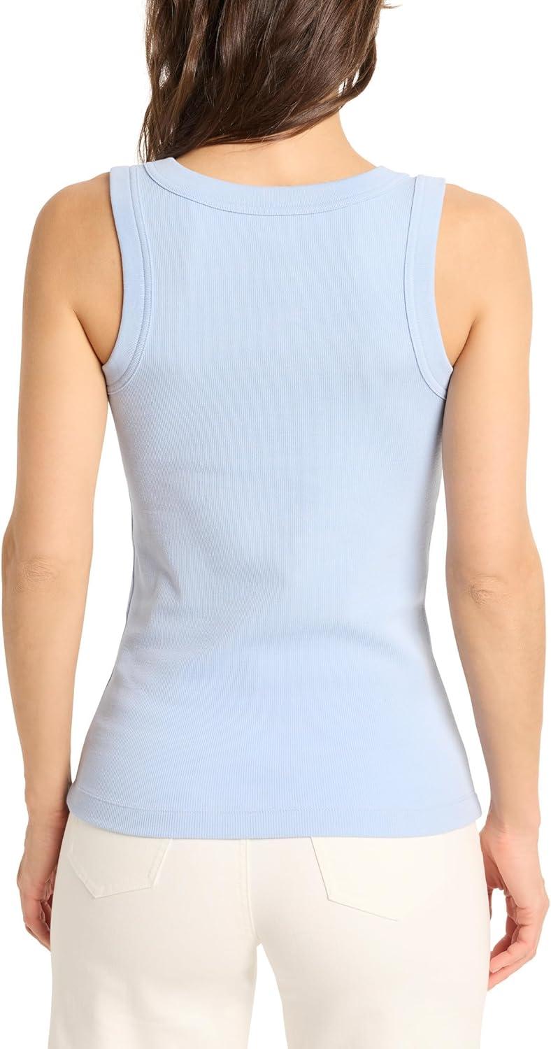 imageNICZOE Womens Perfect Knit Rib Scoop TankPowder Blue