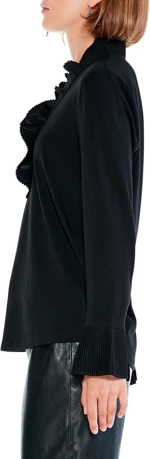 imageNICZOE Womens Ruffled Up TopBlack Onyx