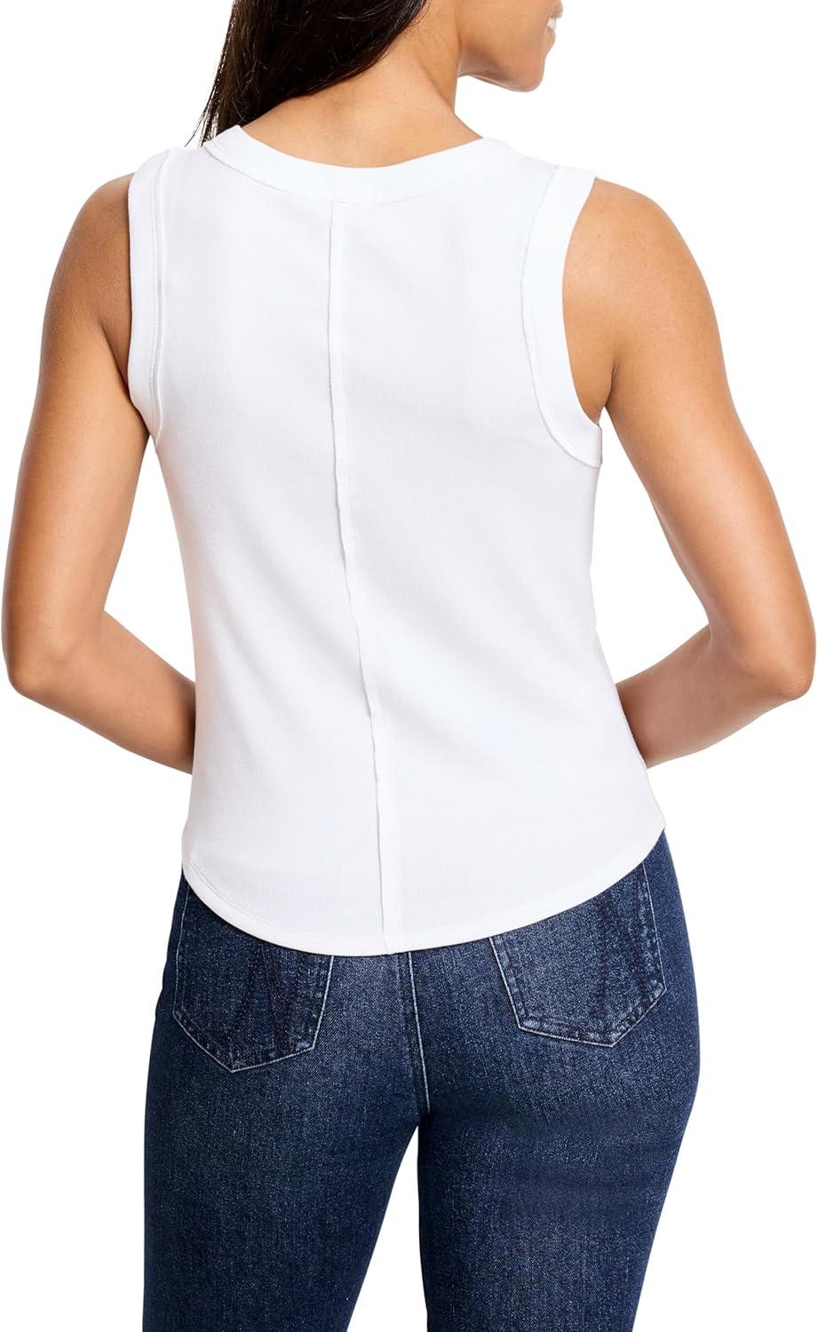 imageNICZOE Womens Seamed Up Rib TankPaper White