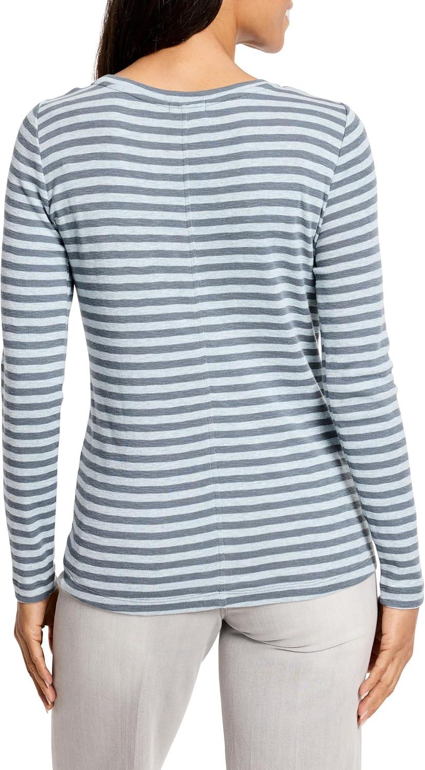 imageNICZOE Womens Striped Bracelet Sleeve Boat TEE Blue Multi