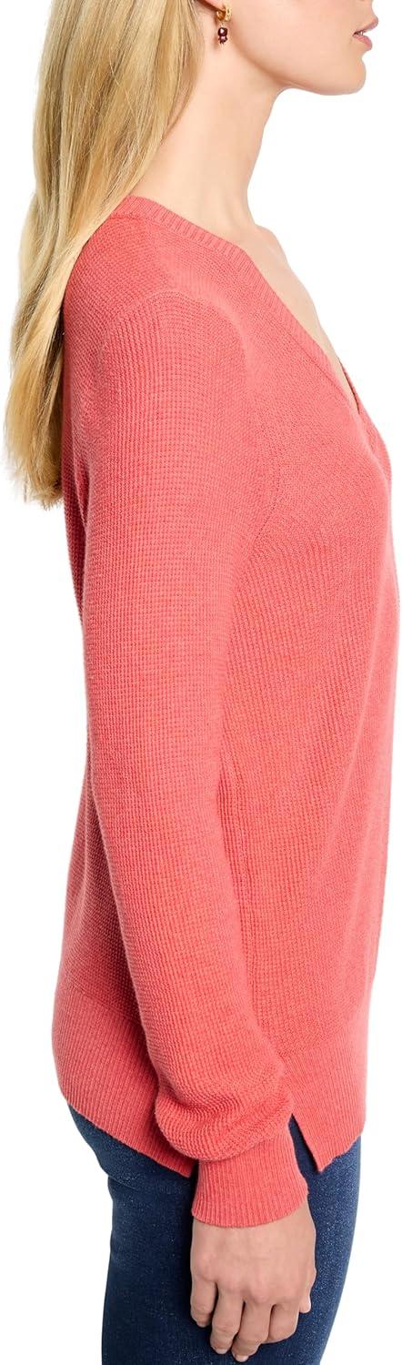 imageNICZOE Womens Waffle Stitch VNeck SweaterCinnabar