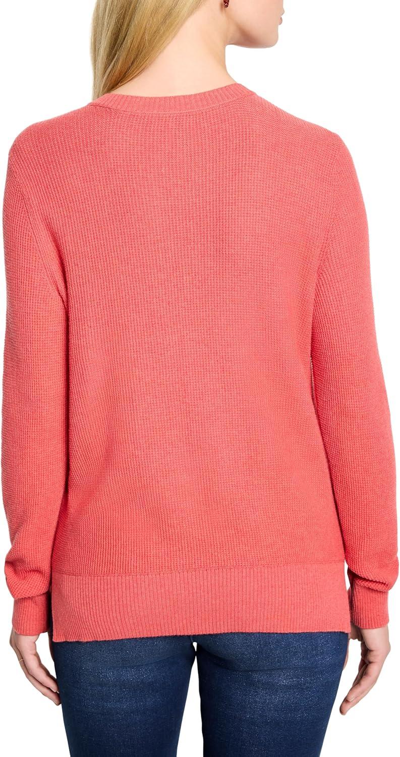 imageNICZOE Womens Waffle Stitch VNeck SweaterCinnabar