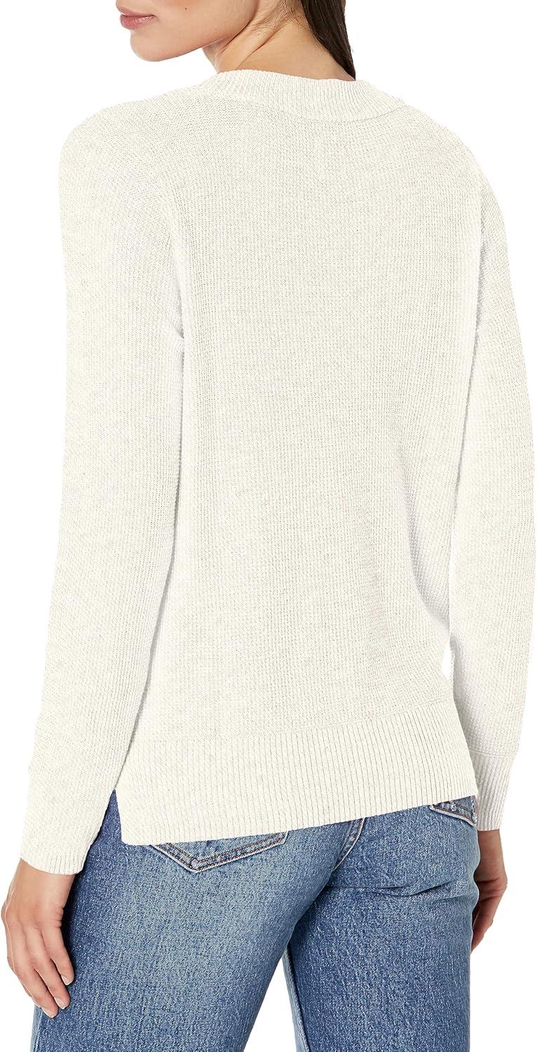 imageNICZOE Womens Waffle Stitch VNeck SweaterCream