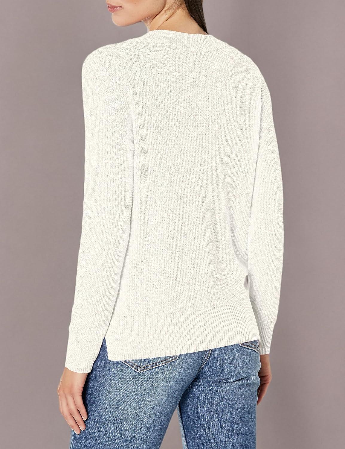 imageNICZOE Womens Waffle Stitch VNeck SweaterCream