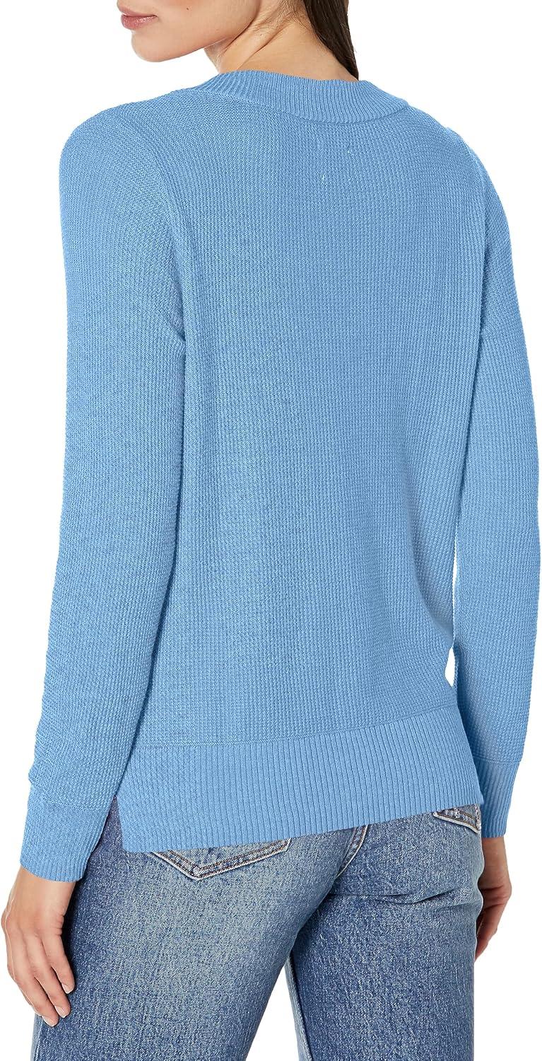 imageNICZOE Womens Waffle Stitch VNeck SweaterIris