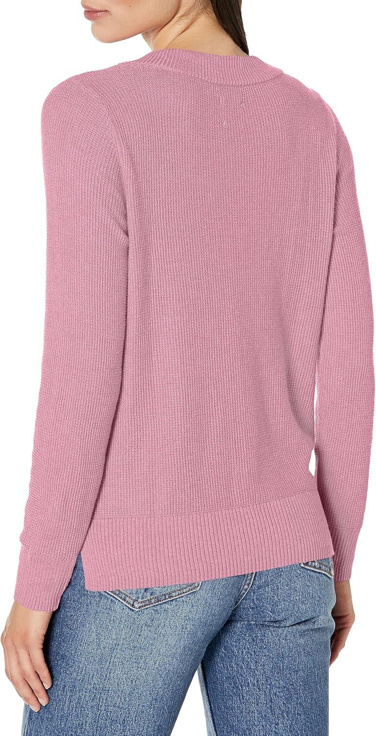 imageNICZOE Womens Waffle Stitch VNeck SweaterMauve Mist