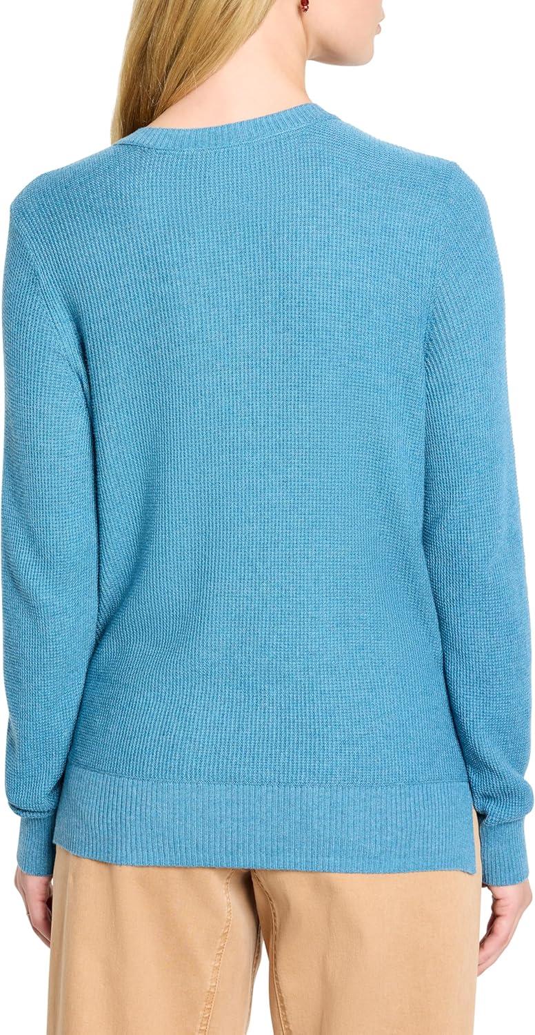 imageNICZOE Womens Waffle Stitch VNeck SweaterPeacock