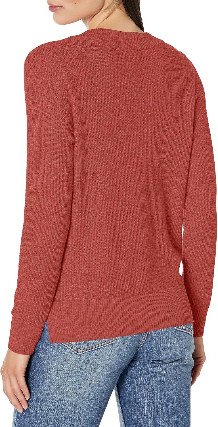 imageNICZOE Womens Waffle Stitch VNeck SweaterSpice