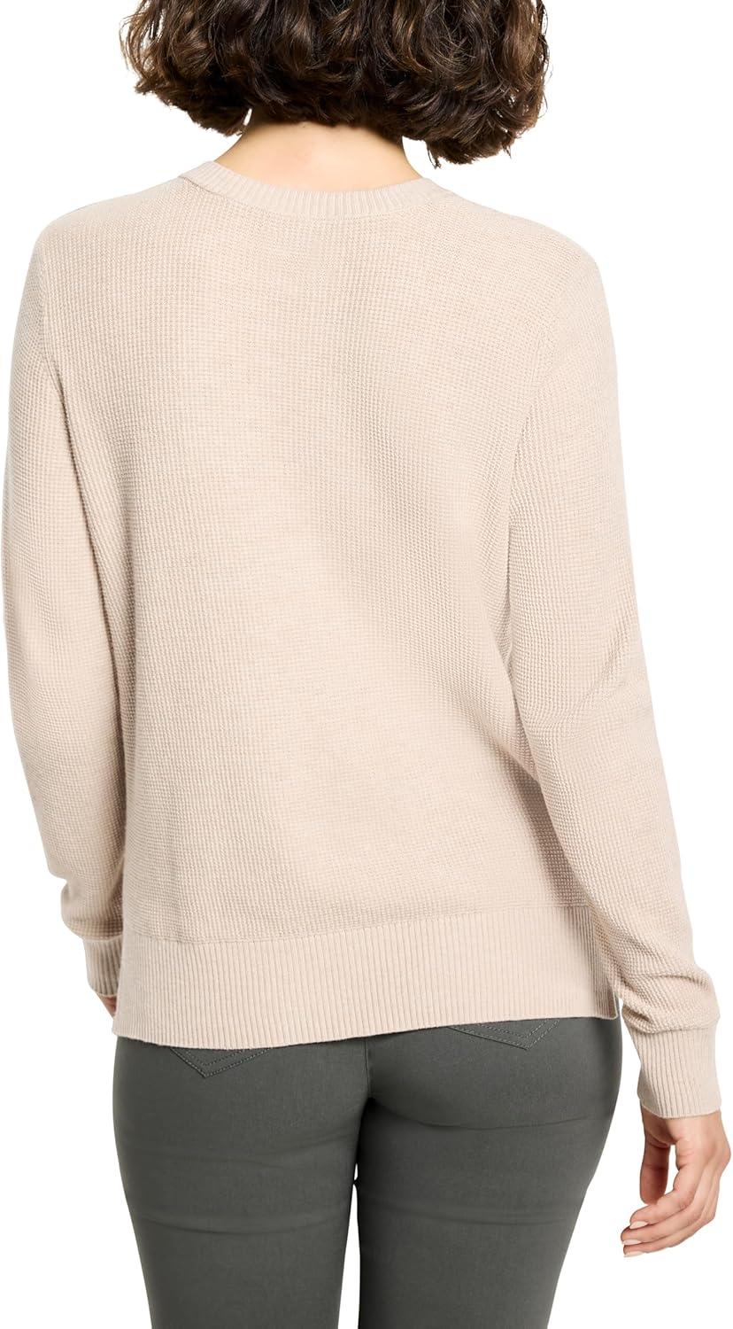 imageNICZOE Womens Waffle Stitch VNeck SweaterTaupe