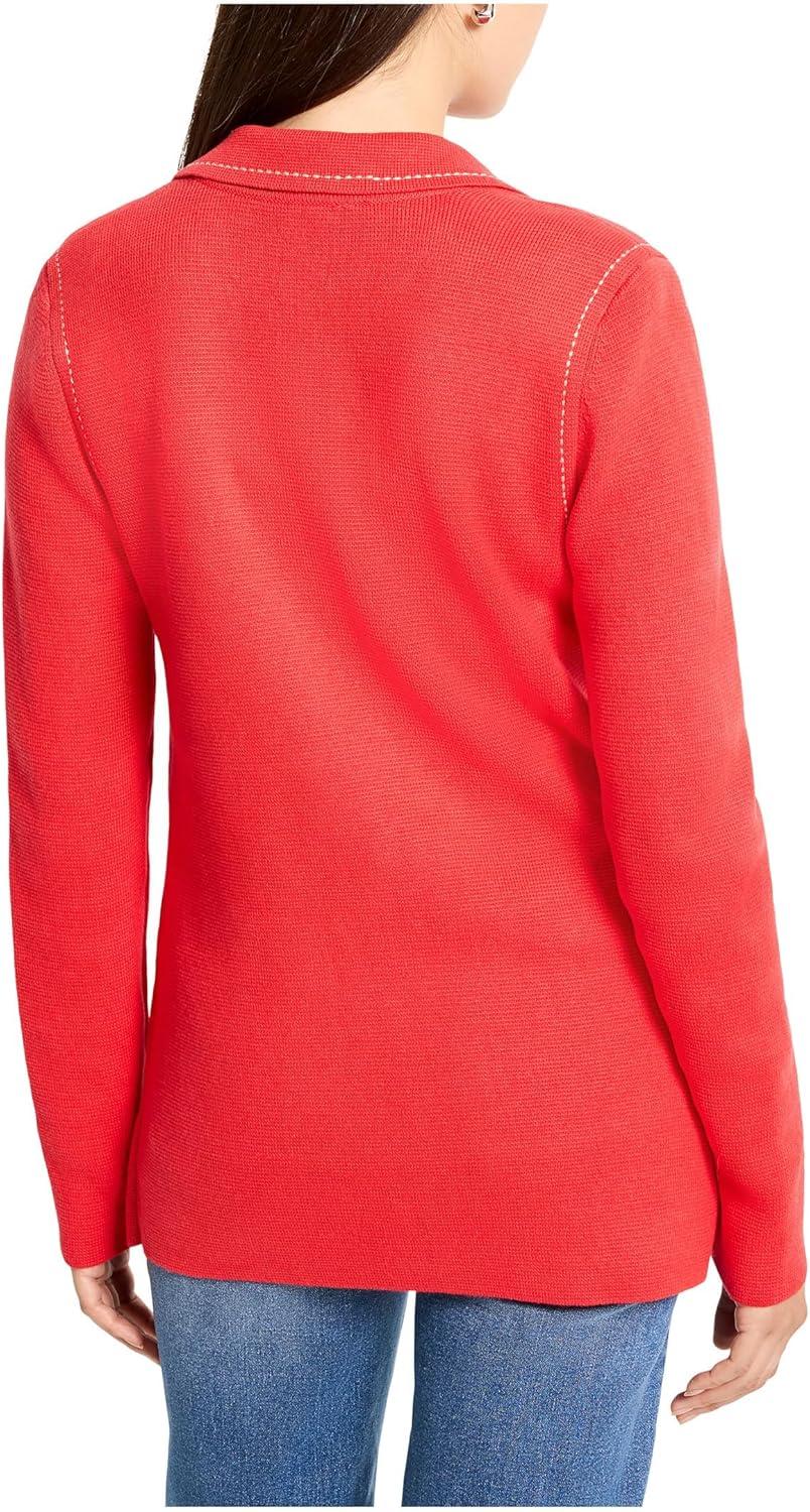 imageNICZoe Womens Constrast Stitch Elegant Knit BlazerScarlet