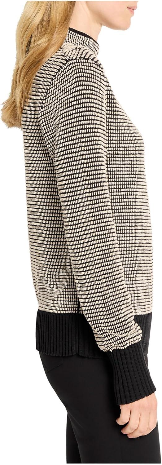 imageNICZoe Womens Funnel Neck Pixel Knit SweaterBlack Multi