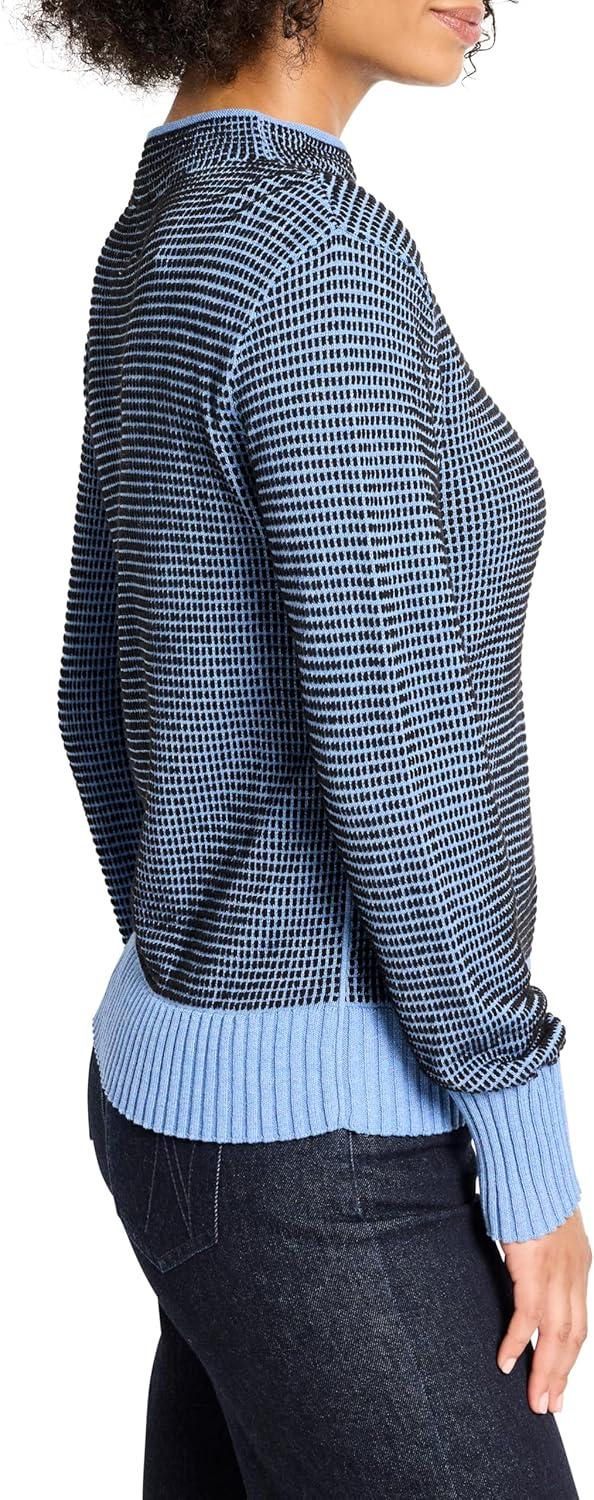 imageNICZoe Womens Funnel Neck Pixel Knit SweaterBlue Multi
