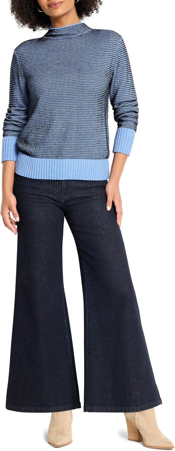 imageNICZoe Womens Funnel Neck Pixel Knit SweaterBlue Multi