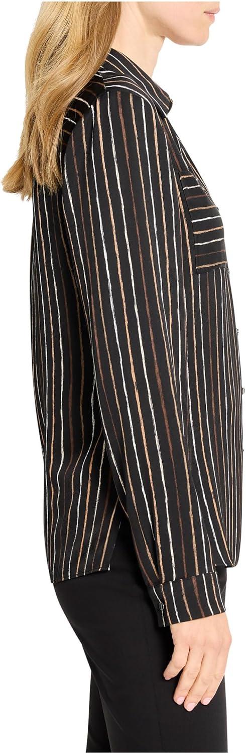 imageNICZoe Womens Mini Painted Stripe ShirtBlack Multi