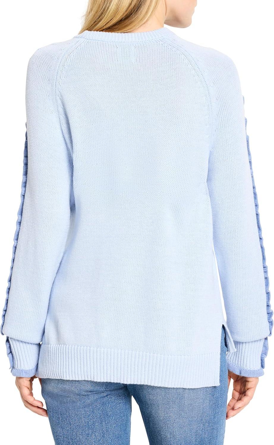 imageNICZoe Womens Ruffled Down SweaterPowder Blue