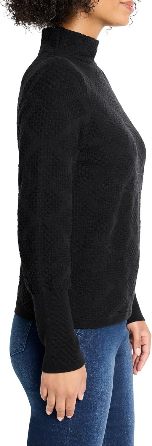 imageNICZoe Womens Textured Diamonds SweaterBlack Onyx