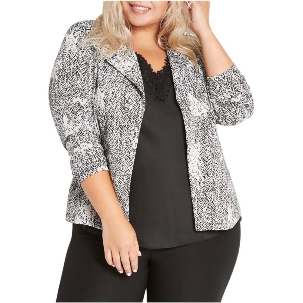 imageNICZOE Marblelous Jacket Plus Size CasualGrey Multi
