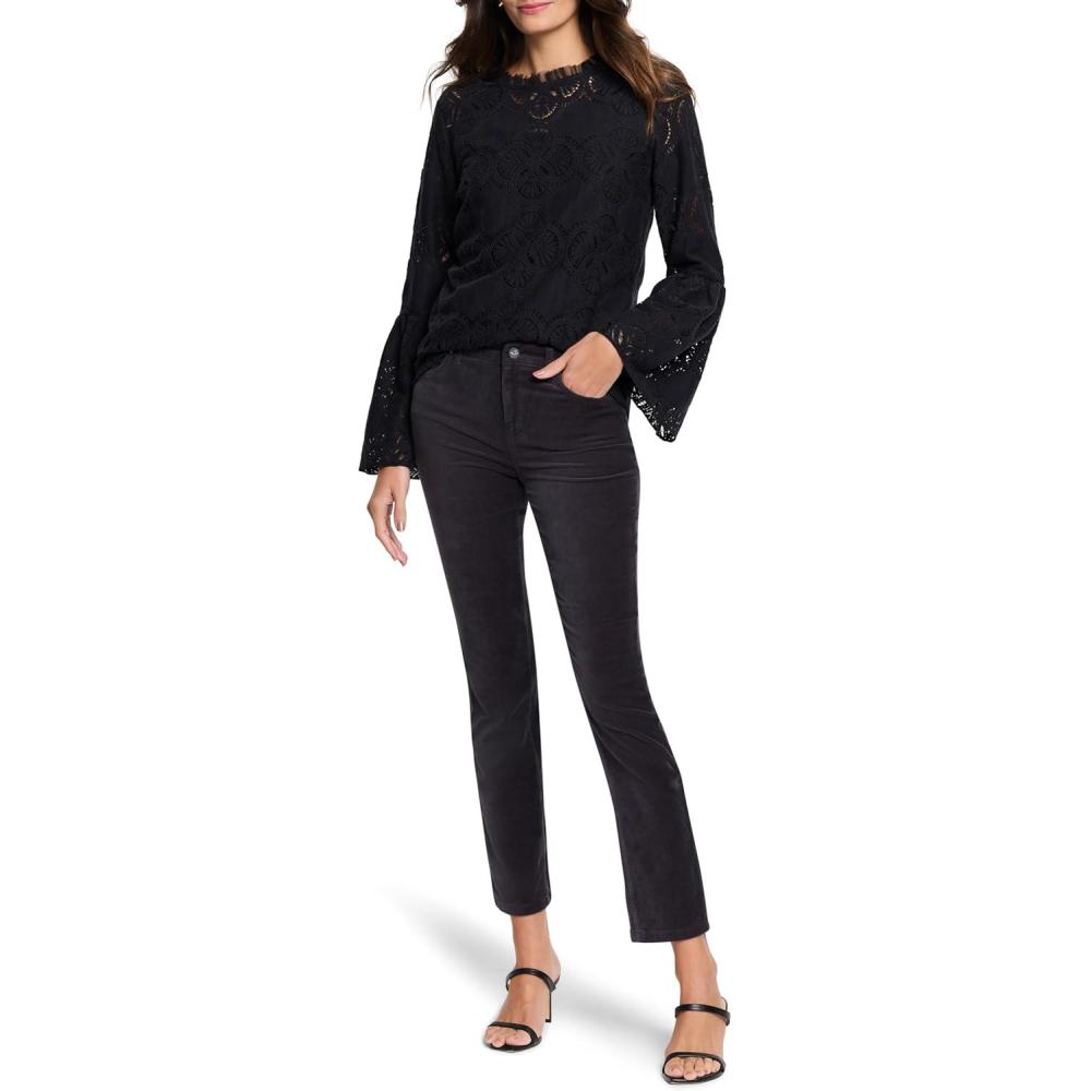 imageNICZOE Womens 28quot Velvet Straight Ankle PantCharcoal