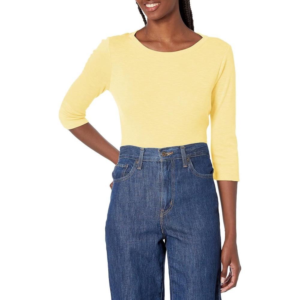 imageNICZOE Womens 34 Sleeve Boat TeeChamomile