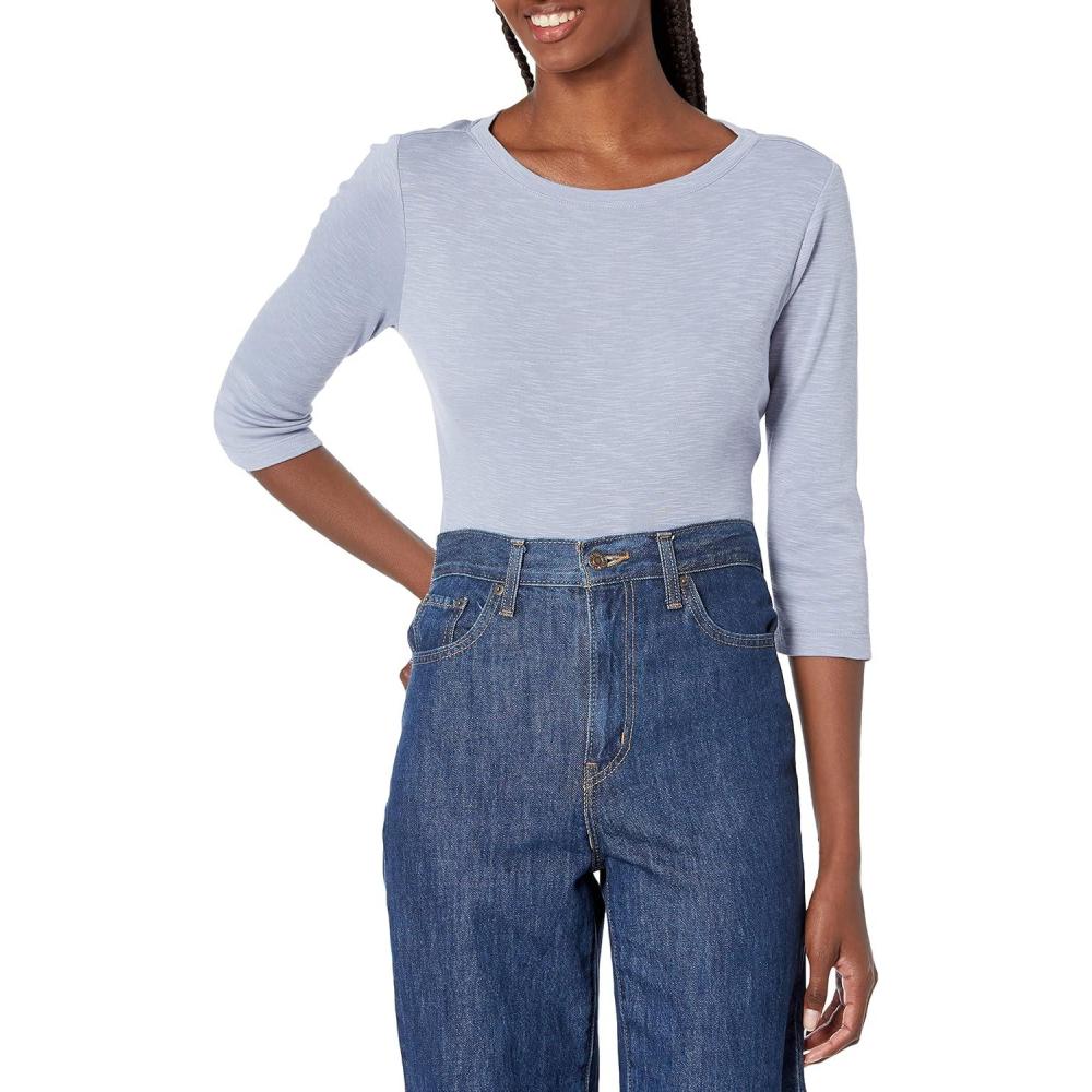 imageNICZOE Womens 34 Sleeve Boat TeeCloud