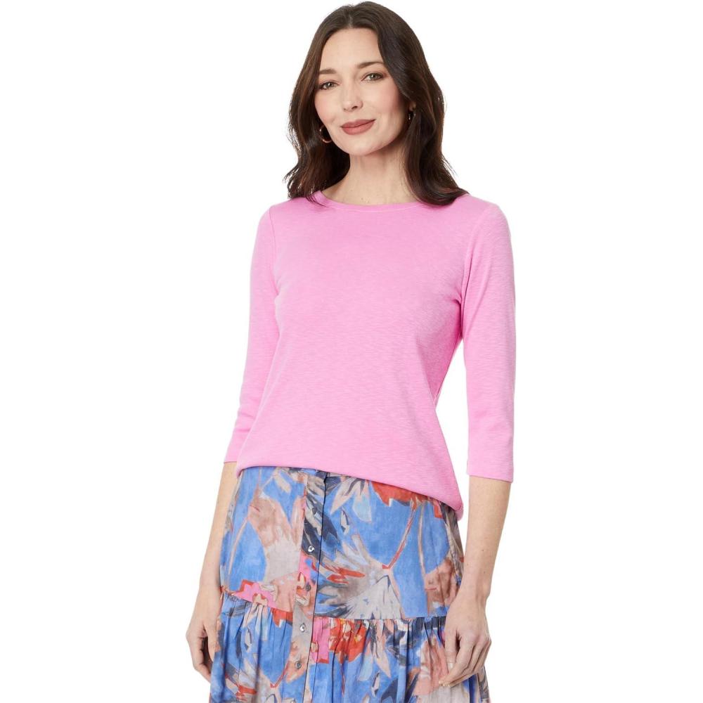 imageNICZOE Womens 34 Sleeve Boat TeePink Lotus