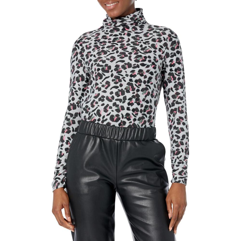 imageNICZOE Womens Cheetah Pop TopGrey Multi