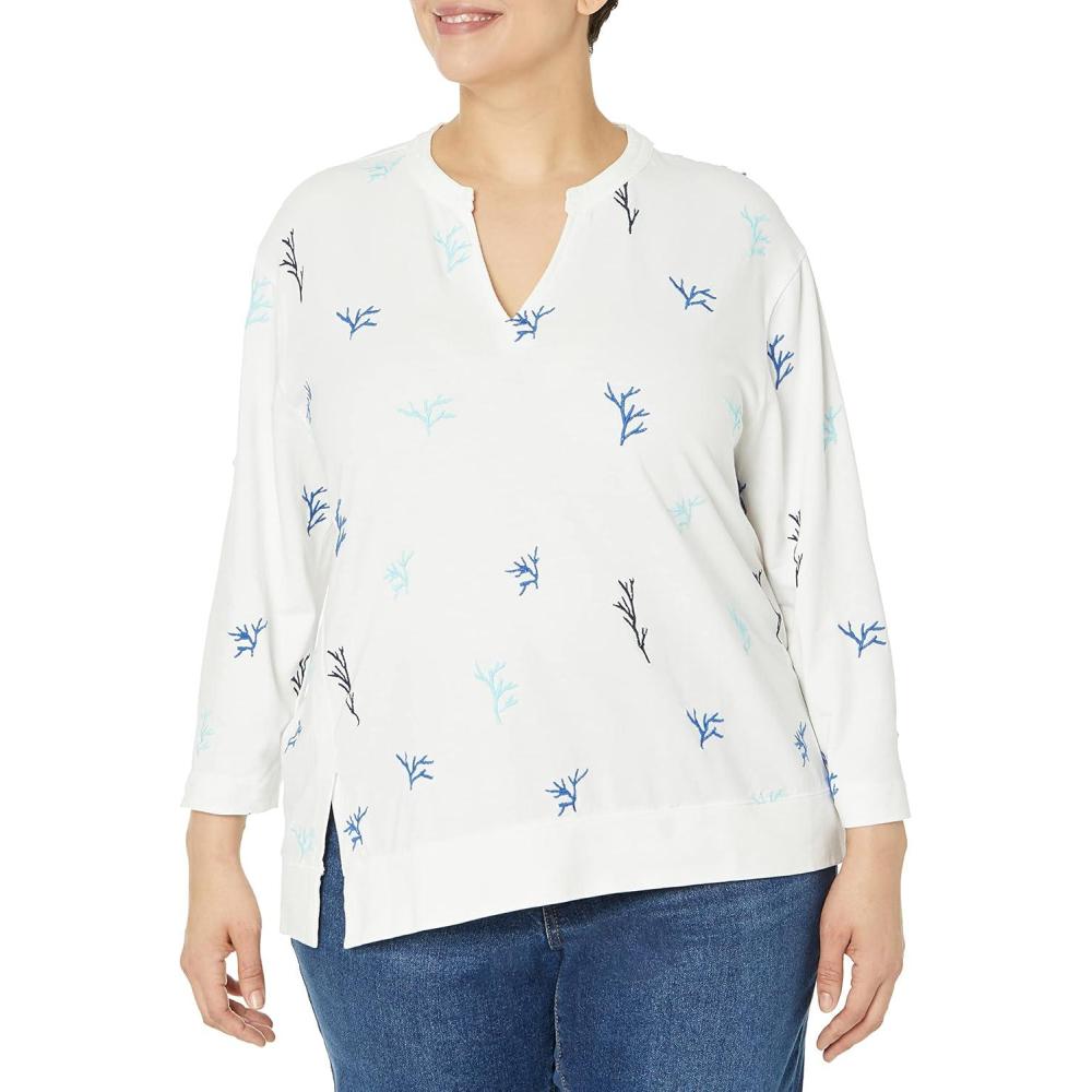 imageNICZOE Womens Coral Reef Terry TopWhite Multi