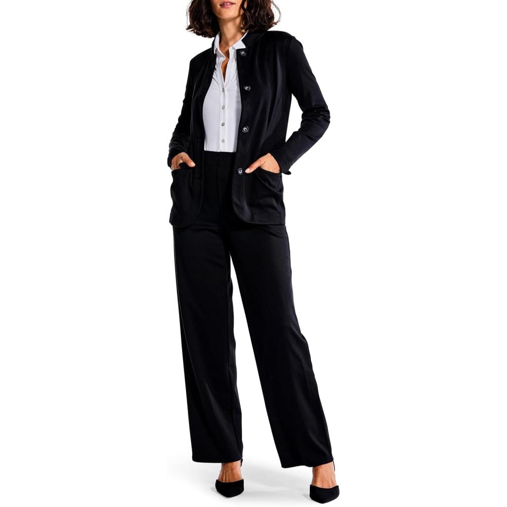 imageNICZOE Womens Drapey Ponte BlazerBlack Onyx