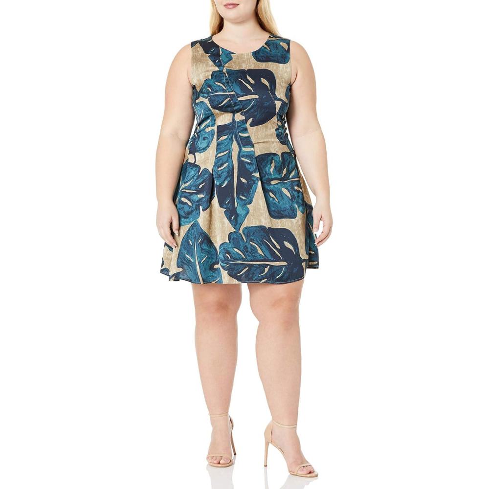 imageNICZOE Womens Falling Fronds DressGreen Multi